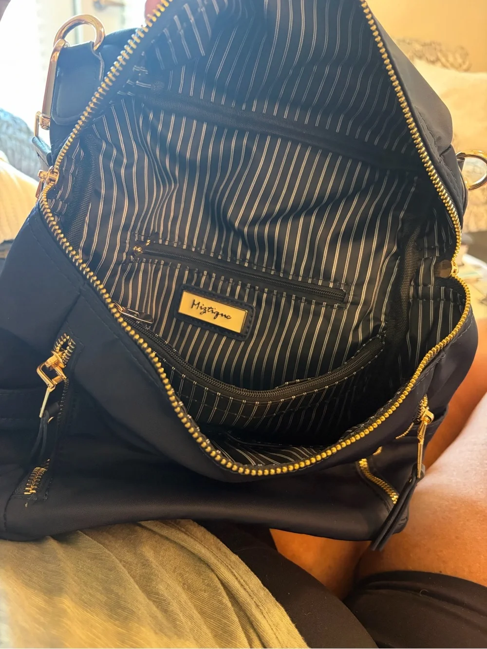Miztique Blue Water-Repelling Nylon Convertible Stunning Backpack Purse